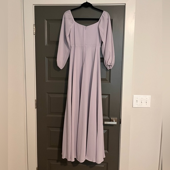 NEW ASTR Lucinda Square Neck Long Sleeve Maxi Dress in Dusty Lavender S - Picture 12 of 14